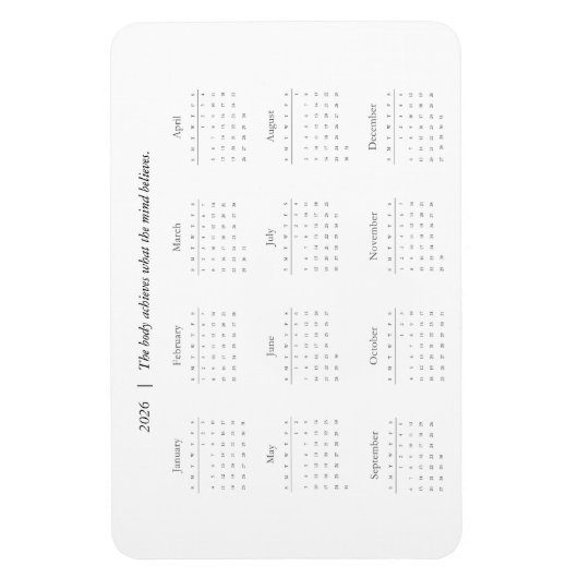 Personalisierter Zitat 2026 Kalender Magnet (Vertikal)