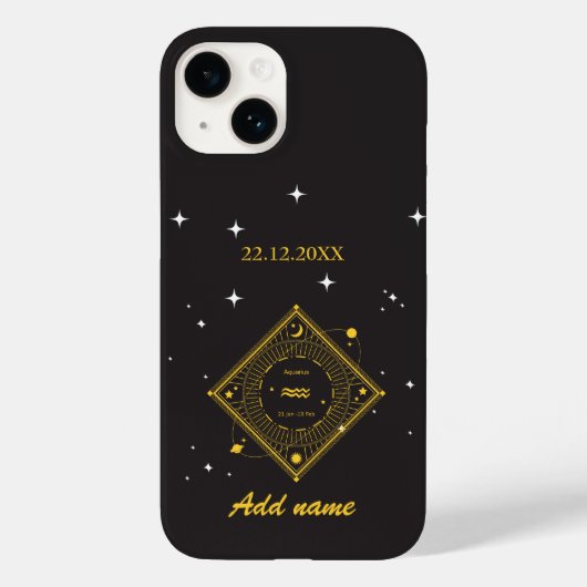 Personalisierter Zodiac Individuelle Name Aquarius Case-Mate iPhone Hülle (Rückseite)