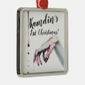 Personalisierter Zombie Tropfen Vampire Gothic Ornament Aus Metall (Rechts)