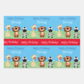 Personalisierter Zoo Themenkids Geschenkpapier Set (Vorderseite 2)