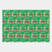 Personalisierter Zootier Geburtsdatum Grüne Leaf Geschenkpapier Set (Vorderseite 2)