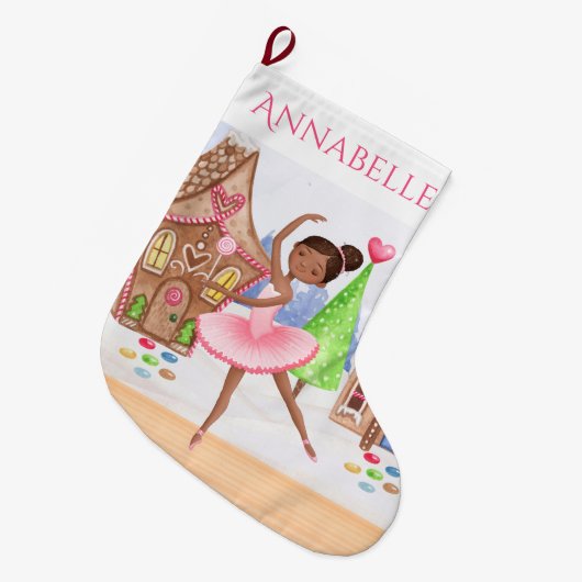 Personalisierter Zucker-Pflaumenspülung Großer Weihnachtsstrumpf (Vorderansicht (hängend))