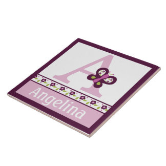 Personalisierter Zucker-Schmetterling-Buchstabenan Fliese