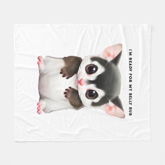 Personalisierter Zuckerglider Belly Rub niedliches Fleecedecke (Vorderseite (Horizontal))