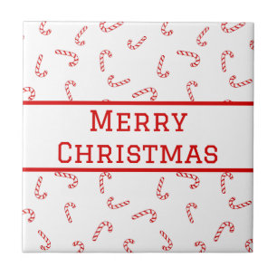 Personalisierter Zuckerstangen-Weihnachten Fliese