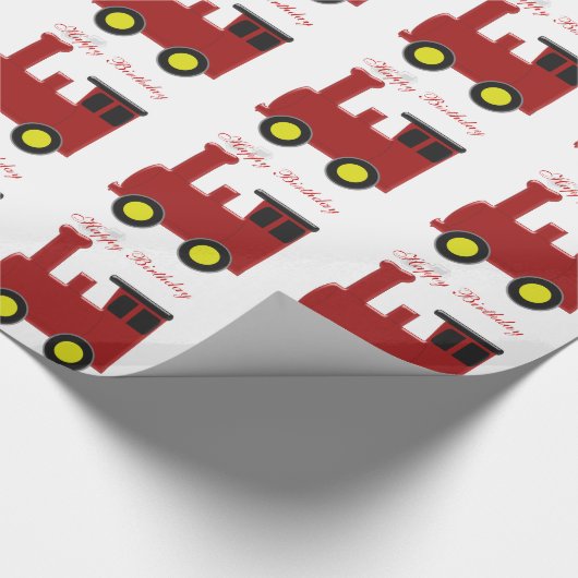 Personalisierter Zug-Entwurfs-Geburtstag Geschenkpapier (Ecke)