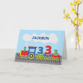 personalisierter Zug zum 3. Geburtstag auf Track Karte (Gelbe Blume)