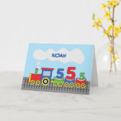 personalisierter Zug zum 5. Geburtstag auf Track Karte (Gelbe Blume)