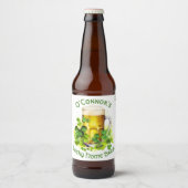 Personalisierter Zuhause Brew St Patrick's Day Bierflaschenetikett (Vorderseite)