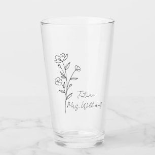 Personalisierter zukünftiger Mrs-Eiskaffeebecher i Glas