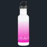 Personalisierter zweifarbiger Farbverlauf ombre ho Edelstahlflasche<br><div class="desc">Personalisierter zweifarbiger Farbverlauf ombre hot pink</div>