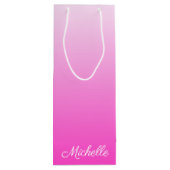 Personalisierter zweifarbiger Farbverlauf ombre ho Geschenktüte Für Weinflaschen (Rückseite)