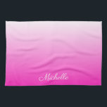Personalisierter zweifarbiger Farbverlauf ombre ho Geschirrtuch<br><div class="desc">Personalisierter zweifarbiger Farbverlauf ombre hot pink</div>