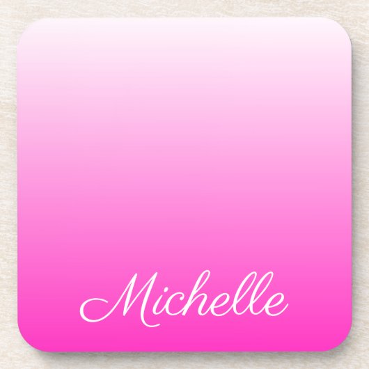 Personalisierter zweifarbiger Farbverlauf ombre ho Getränkeuntersetzer (Vorderseite)