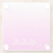 Personalisierter zweifarbiger Farbverlauf ombre ho Glasuntersetzer (Rückseite)