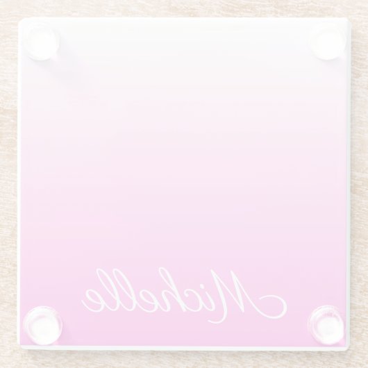 Personalisierter zweifarbiger Farbverlauf ombre ho Glasuntersetzer (Rückseite)