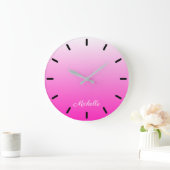 Personalisierter zweifarbiger Farbverlauf ombre ho Große Wanduhr (Zuhause)