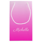 Personalisierter zweifarbiger Farbverlauf ombre ho Kleine Geschenktüte (Rückseite)