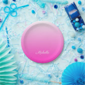 Personalisierter zweifarbiger Farbverlauf ombre ho Pappteller (Party)