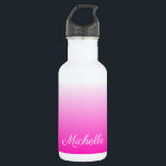 Personalisierter zweifarbiger Farbverlauf ombre ho Trinkflasche<br><div class="desc">Personalisierter zweifarbiger Farbverlauf ombre hot pink</div>