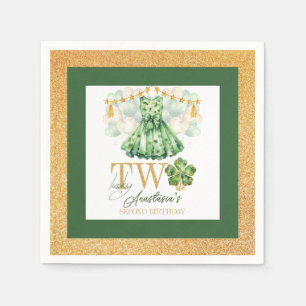 Personalisierter zweiter Geburtstag St. Patrick's Serviette