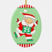 Personalisierter Zweitplatzierter Keramik Ornament (Vorne)