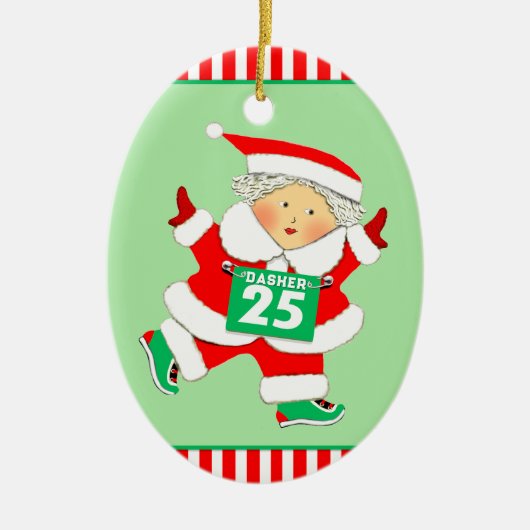 Personalisierter Zweitplatzierter Keramik Ornament (Vorne)