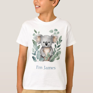 Personalisierter Zwillingsname Watercolor Koala Bä T-Shirt