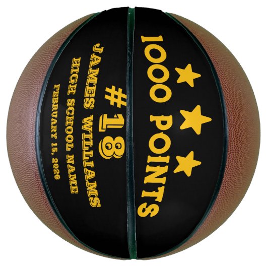 Personalisiertes 1000-Punkte-Geschenk für Spieler Basketball (Vertikal)
