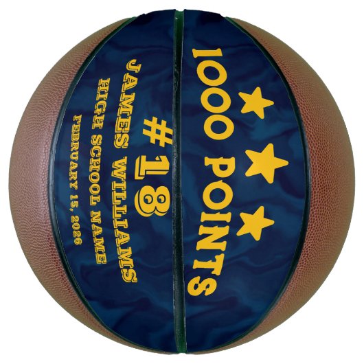 Personalisiertes 1000-Punkte-Geschenk für Spieler Basketball (Vertikal)
