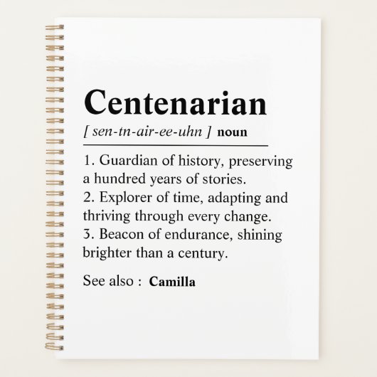 Personalisiertes 100. Geburtstagsjournal, individu Planer (Vorderseite)