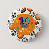 Personalisiertes 10. Geburtstagsfeier Button (Vorderseite)