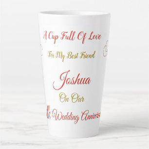 Personalisiertes 10-jähriges Design Latte Tasse