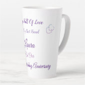 Personalisiertes 10-jähriges Design Latte Tasse (Rechte Ecke)