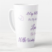 Personalisiertes 10-jähriges Design Latte Tasse (Linke Ecke)