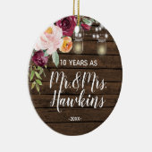 Personalisiertes 10-jähriges Jubiläum Keramik Ornament (Rechts)