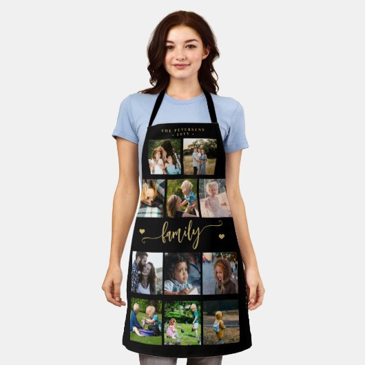 Personalisiertes 11 Foto-Collage Schürze (Getragen)