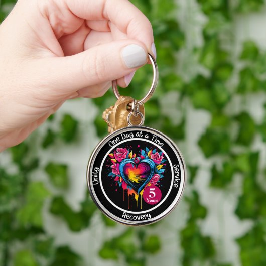 Personalisiertes 12-Stufen-Meilenstein-Herz Schlüsselanhänger (Hand)