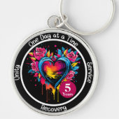 Personalisiertes 12-Stufen-Meilenstein-Herz Schlüsselanhänger (Vorne)