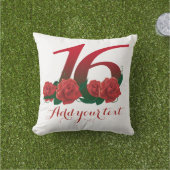 Personalisiertes 16. Kissen Text mit 16 (Golfball-Marker)