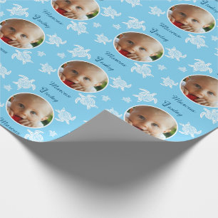Personalisiertes 1. blaues Baby der Geschenkpapier