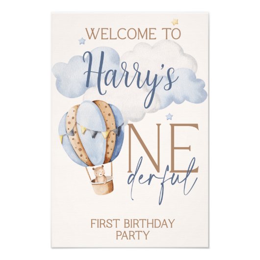 Personalisiertes 1. Geburtstag Acrylzeichen Fotodruck (Vorne)