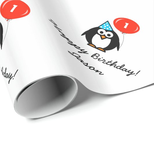 Personalisiertes 1. Geburtstag Geschenkpapier (Rolleneckpunkt)