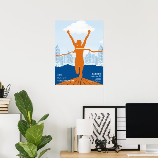 Personalisiertes 1. Marathon-Runner-Geschenk Poster (Heimbüro)