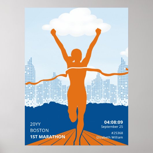 Personalisiertes 1. Marathon-Runner-Geschenk Poster (Vorne)