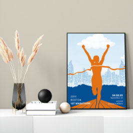 Personalisiertes 1. Marathon-Runner-Geschenk Poster