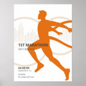 Personalisiertes 1. Marathonläuferposter Poster (Vorne)