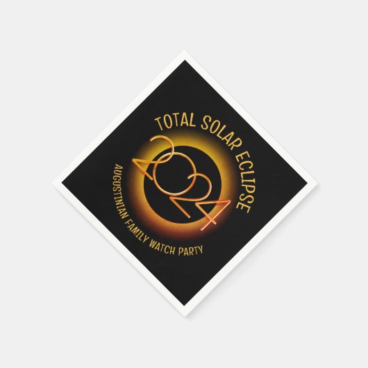 Personalisiertes 2024 GESAMTSOLAR ECLIPSE-Papier Serviette (Ecke)