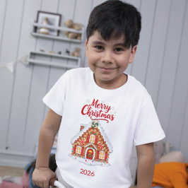 Personalisiertes 2026 Weihnachten Haus Kinder T-Sh Kleinkind T-shirt