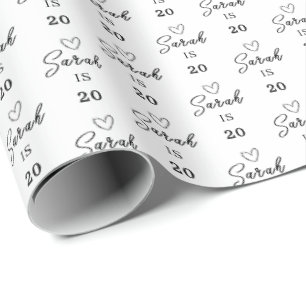 Personalisiertes 20. Geburtstags-Geschenkpapier mi Geschenkpapier
